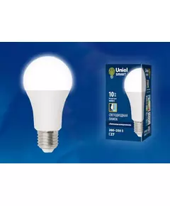 Лампа светодиодная LED-A60-10W/4000K/E27 /PS PLS10WH 10Вт матовая 4000К нейтр. бел. E27 с датчиком освещенности (упак. картон) Uniel UL-00005710