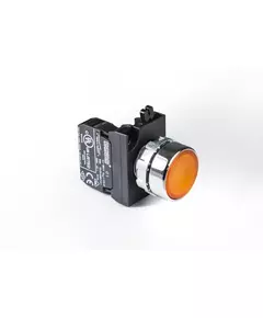 Кнопка нажимная круглая CM100DS (1НО) желт. EMAS CM100DS