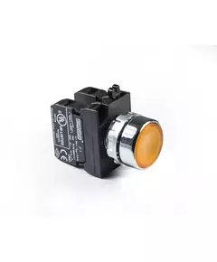 Кнопка нажимная круглая CM102DS (1НО+1НЗ) желт. EMAS CM102DS