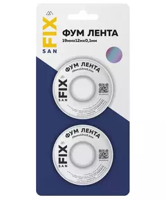 Лента ФУМ 19х0.1х12000х0.3г/куб.см 55/25мм (блистер 2шт) SANFIX RTP 41217