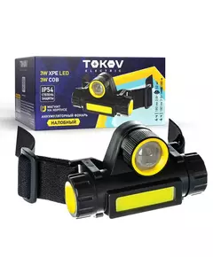 Фонарь налобный аккумуляторный 1200мА.ч 82х55х38мм TOKOV ELECTRIC TKE-NF-A-02