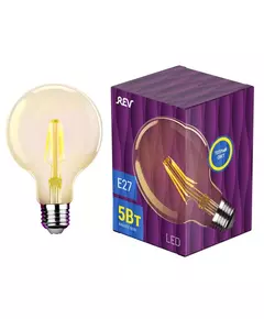 Лампа светодиодная филаментная PREMIUM (FILAMENT) 5Вт G95 шар 2700К тепл. E27 480лм REV 32433 1