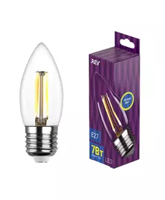 Лампа светодиодная филаментная PREMIUM (FILAMENT) 7Вт C37 свеча 2700К тепл. E27 480лм REV 32425 6