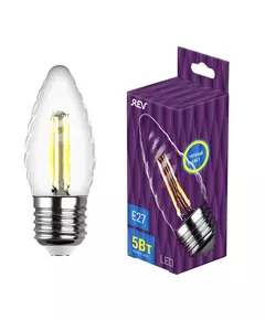 Лампа светодиодная филаментная PREMIUM (FILAMENT) 5Вт TC37 свеча витая 2700К тепл. E27 480лм REV 32426 3