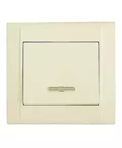 Выключатель 1-кл. СП Defne 10А IP20 с подсветкой крем. Makel 42010021