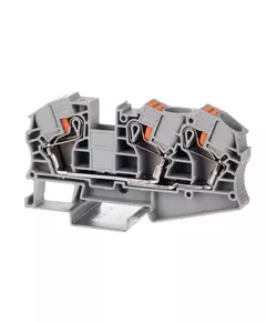 Клемма проходная зажим push-in 3 точки подкл. 16кв.мм сер. DKC VPR-16-TWIN-GY