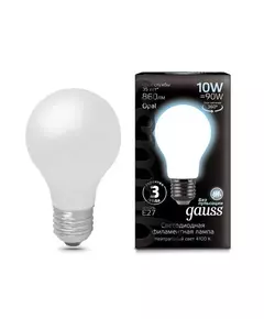 Лампа светодиодная филаментная Black Filament 10Вт A60 грушевидная матовая 4100К нейтр. бел. E27 860лм GAUSS 102202210