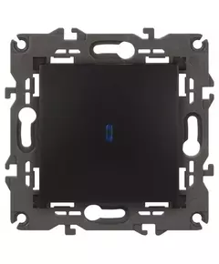 Выключатель 1-кл. СП Elegance 14-1102-05 10А IP20 250В 10AX с подсветкой механизм антрацит Эра Б0034219