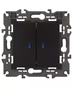 Выключатель 2-кл. СП Elegance 14-1105-05 10А IP20 250В 10AX с подсветкой механизм антрацит Эра Б0034241