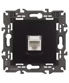 Розетка компьютерная 1-м Elegance 14-3107-05 RJ45 IP20 механизм антрацит Эра Б0034306