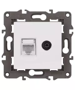 Розетка компьютерная + телевизионная 2-м Elegance 14-3110-01 RJ45 + TV IP20 механизм бел. Эра Б0034314