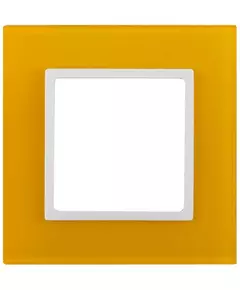 Рамка 1-м 14-5101-21 стекло Elegance желт.+бел. ЭРА Б0034476