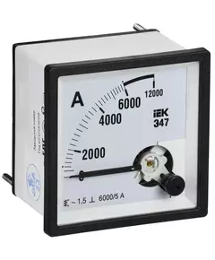 Амперметр Э47 6000/5А класс точн. 1.5 72х72мм IEK IPA10-6-6000-E