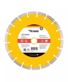Диск алмазный отрезной сегментный 230х22.2х2.4х10мм Kranz KR-90-0105