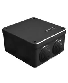 Коробка распределительная ОП 105х105х56мм IP54 7 выходов 4 гермоввода крышка на винтах материал - полипропилен черн. Epplast 110045