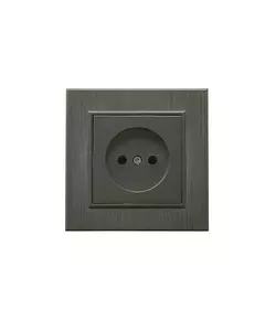 Розетка 1-м Karea LINE STAR без заземл. дым. металлик Makel 86050022