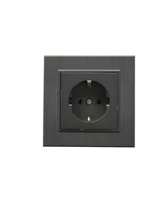 Розетка 1-м Karea LINE STAR с заземл. дым. металлик Makel 86050028