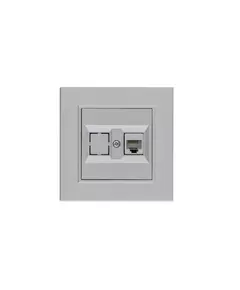 Розетка компьютерная CAT 5+гнездо Karea LINE STAR жемчуж. Makel 86100035