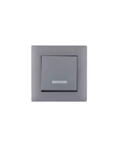 Выключатель 1-клав. с подсветкой Karea RIZZ STAR сер. Makel 88065021