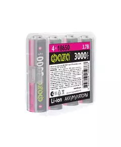 Аккумулятор 18650 3.7В Li-Ion 3000мА.ч без платы защиты PB-4 (уп.4шт) ФАZА 5059863