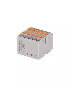 Блок распределительный зажим push-in 10 точек подключения 2.5кв.мм сер. DKC DTP1-010-04SPUG