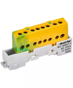 Шина PE "земля" изол. на универс. держ. 6х9-8-ЖЗ TEKFOR IEK TF-NN10-08-KL-K52