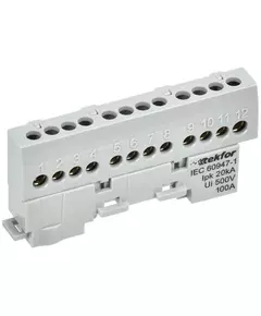 Шина L "фаза" изол. на универс. держ. 6х9-12-Ср TEKFOR IEK TF-NN10-12-KL-K03