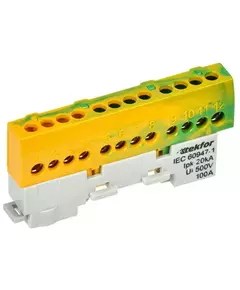Шина PE "земля" изол на универс. держ. 6х9-12-ЖЗ TEKFOR IEK TF-NN10-12-KL-K52