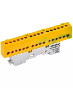 Шина PE "земля" изол. на универс. держ. 6х9-16-ЖЗ TEKFOR IEK TF-NN10-16-KL-K52