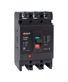 Выключатель автоматический 3п 16А 18кА LS125 ProPact EKF mccb-125-18-3-16-ls