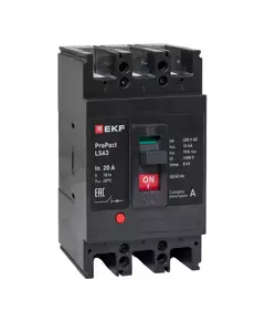 Выключатель автоматический 3п 20А 15кА LS63 ProPact EKF mccb-63-15-3-20-ls