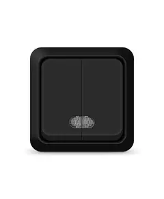 Выключатель 2-кл. ОП Олимп 10А IP20 с подсветкой черн. Universal 2214