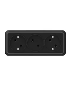 Розетка 3-м ОП Олимп 16А IP20 без заземл. черн. Universal 2217