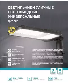 Светильник уличный линзованный светодиодный ДКУ-2UB 50Вт 230В 5000К 6250лм 125лм/Вт универсальный IP65 NEOX 4690612057415