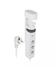 Удлинитель 3х1.5м на струбцине с заземл. с выкл. 3 USB выхода (2А+1С) IP20 ПВС 3х1 ETD-03U-150-wh (3х1.5) бел. JAZZway 5059535