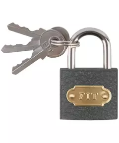 Замок навесной железный 32х28мм стальная дужка 5мм FIT 67132