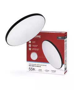 Светильник светодиодный NEO SIMPLE-5565-BL 55Вт 6500К 4400лм 230В 375х59мм черн. IN HOME 4690612060835