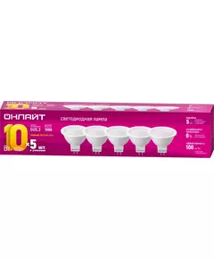 Лампа светодиодная 90 615 ОLL-MR16-10-230-3K-GU5.3-PACK5 ОНЛАЙТ 90615