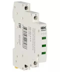 Лампа индикаторная тройная LED 230-415В AC зел. ARMAT IEK AR-LED-3-4-G