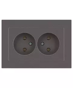 Розетка 2-м СП Accent 6-204-09 16А IP20 250В 2P AL/CU титан Intro Б0063433