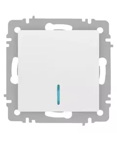 Выключатель 1-кл. СП Accent 6-102-01М 10А IP20 250В с подсветкой AL/CU бел. матов. Intro Б0063466