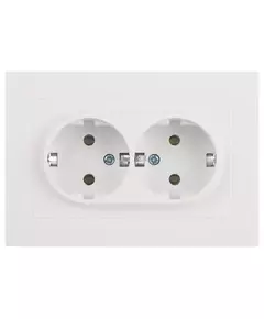 Розетка 2-м СП Accent 6-205-01М 16А IP20 250В 2P+E Schuko AL/CU бел. матов. Intro Б0063487