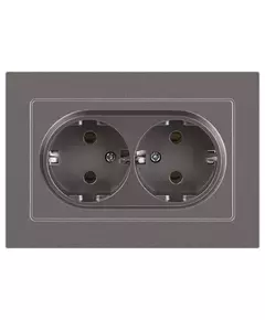 Розетка 2-м СП Accent 6-205-09 16А IP20 250В 2P+E Schuko AL/CU титан Intro Б0063500