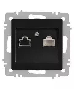 Розетка компьютерная 1-м СП Accent 6-303-05 RJ45 IP20 антрацит Intro Б0063634