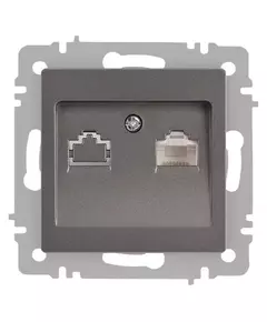 Розетка компьютерная 1-м СП Accent 6-303-09 RJ45 IP20 титан Intro Б0063642