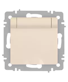 Розетка 1-м СП Accent 6-203-02 16А IP20 250В 2P+E Schuko с крышкой сл.кость Intro Б0063716