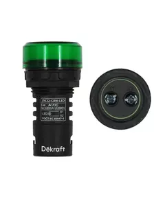Лампа коммутационная ADDS ЛК-22 d22мм 24В AC/DC зел. LED DEKraft 25065DEK
