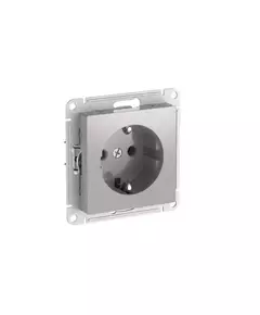 Розетка AtlasDesign 16А с заземл. быстрозажим. клем. механизм алюм. SE ATN000343S