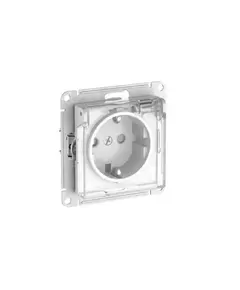 Розетка AtlasDesign Aqua 16А IP44 с заземл. защ. шторки с прозр. крышкой быстрозажим. клем. механизм бел. SE ATN440146S