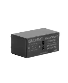 Реле миниатюрное низкопрофильное 2CO ком. ток 8А AgSnO2 напряжение 12В DC DKC IRM-12DC-2CO
